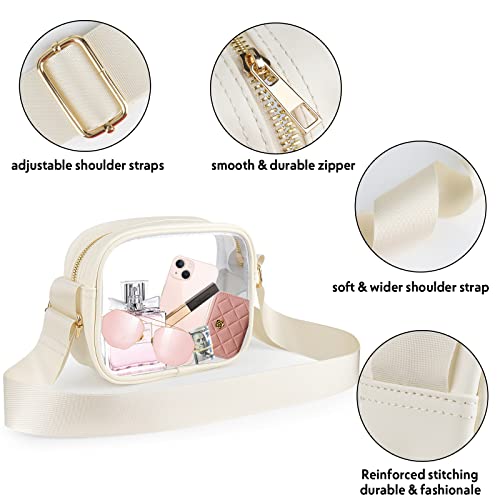 KETIEE Clear Bag Stadium Approved, Clear Crossbody Bag Transparent Purse for Women See Through Handbag with Adjustable Strap for Concerts Sports Festivals (Beige) by KETIEE - Used condition - Image 5