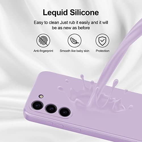 GiiYoon Case Compatible with Samsung Galaxy S23 Plus, Silky-Soft Touch Full-Body Protective Phone Silicone Case, Shockproof Cover with Microfiber Lining, Purple - 3