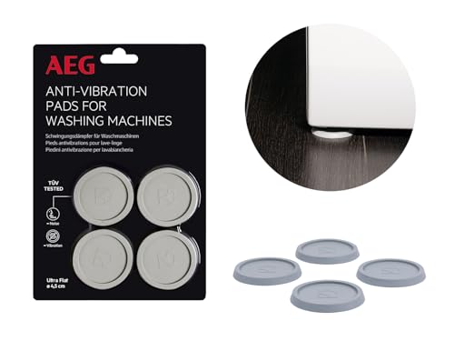 AEG Schwingungsdämpfer für Waschmaschinen TÜV geprüft, Antivibrationskissen reduzieren Geräusche & Vibrationen, Verbesserung der Gerätestandhaftigkeit, 4-teiliges Set, Gummipads, COCDAMPER, Ø 4,5 cm