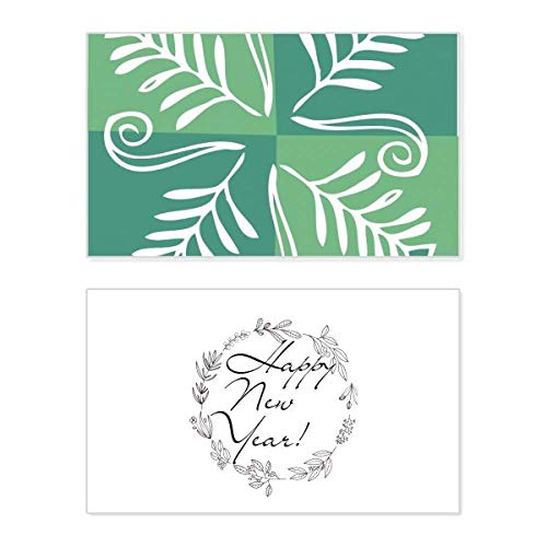 Tarjeta de Año Nuevo Green Leaves México Totems en inglés para felicitaciones