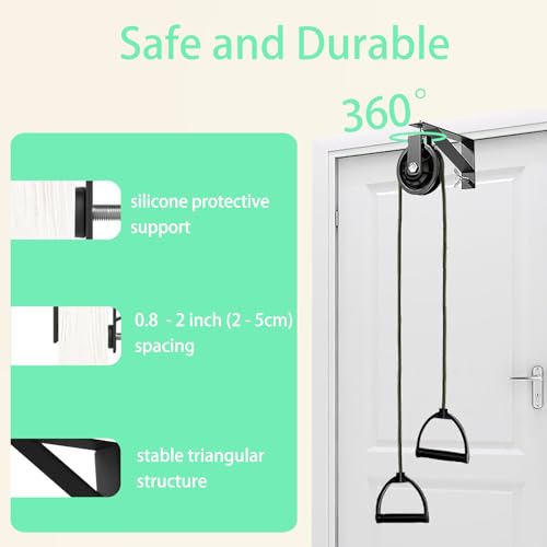 Image of Shoulder Pulley for Physical Therapy with Fixed Metal Bracket, Shoulder Pulley Over The Door Physical Therapy System, Over Door Exercise Pulley for Injury Rehab Recovery Stretching | Quiet Increase Pulley, For Home Use, To Relieve Shoulder Pain