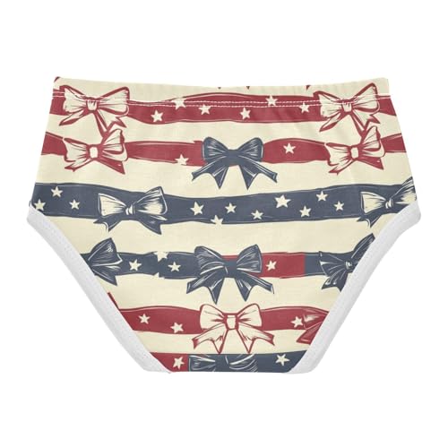 ZZKKO Patriotic Bow Star Stripe Girls Underwear Toddler Panties for Girls Comfort Brief Size 2-8T2
