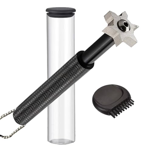 Golf Groove Sharpener, Golf Club Groove Sharpener Tool, 6-Head Groove Cleaner for Wedges & Irons, Golf Club Maintenance Tool with Cleaning Brush for Improved Spin & Control