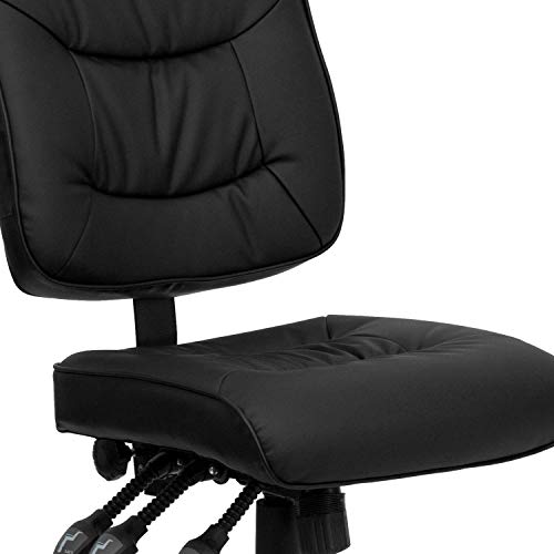 Flash Furniture Mid-Back Black Leathersoft Multifunction Swivel Ergonomic Task Office Chair #TOP6