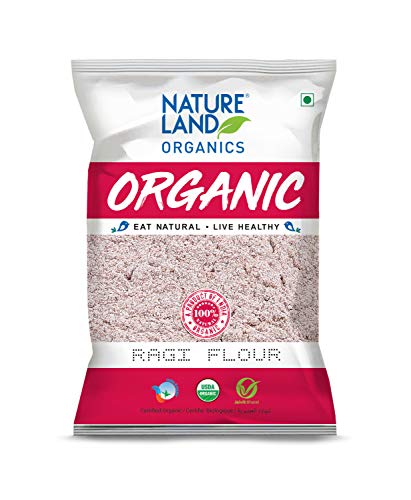 Image of Natureland Organic Barley Flour /Jau Flour 500 Gm - Healthy Organic Flour & Natureland Organics Ragi Flour 500 Gm - Organic Flour