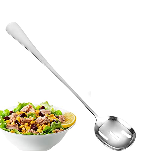 Utensílios para servir com alça longa | Garfos/colher/escorredor de aço inoxidável de 11 polegadas -