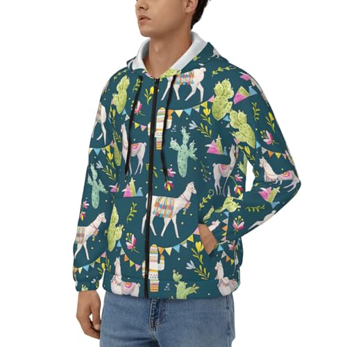 Sweat à capuche alpaga imprimé tropical avec cordon de serrage - 2