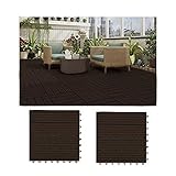 COMERCIAL CANDELA FELPUDOS Y ALFOMBRAS 6 Unidades Baldosas Jardín para Terraza, Balcón, Suelo Exterior 30x30 cm 0.54m² Color Chocolate