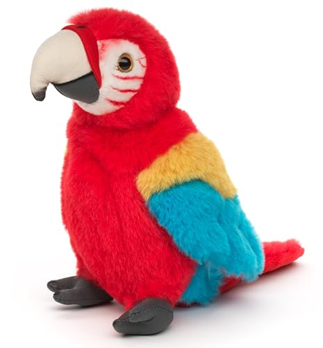 Uni-Toys - Papagei rot - 20 cm (Höhe) - Plüsch-Vogel Ara - Plüschtier Kuscheltier