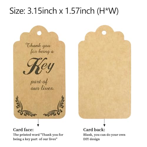WODEGIFT 50pcs Bottle Opener,Wedding Favors Vintage Skeleton Key Bottle Opener,Key Bottle Openers with Escort Tag Cards and Key Chains Wedding Gifts for Guest（Bronze,5 styles）