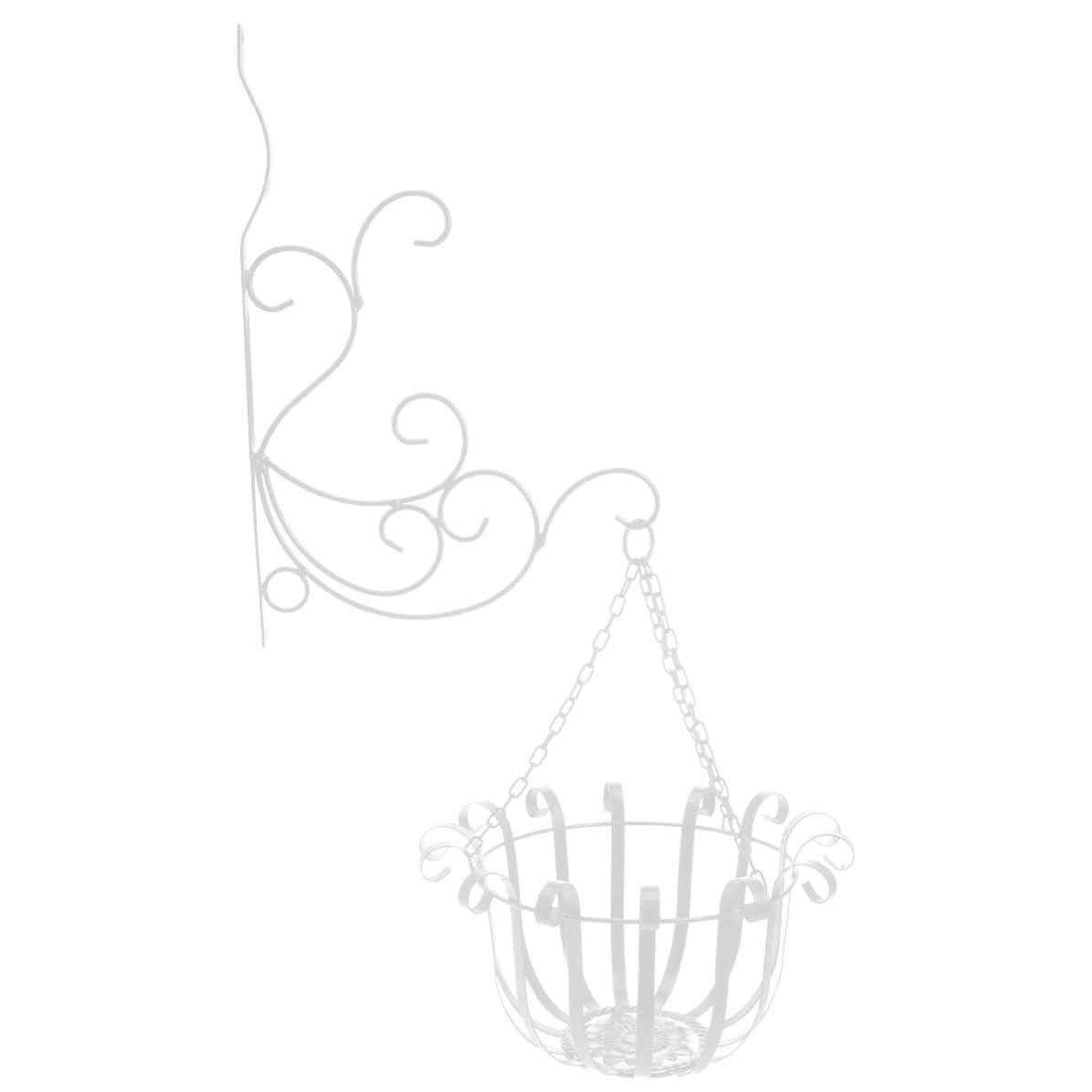 SOLUSTRE Soporte de Macetas Colgante de Hierro Blanco para Pared Diseño Clásico Europeo, Fácil de Instalar y Limpiar, Adecuado para Decoración de Jardín y Balcón
