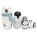 Yosemite Poupées Gigognes Russes en Bois 5 Couches Ours Blanc Poupées Matriochka Poupées Empilables en Bois Artisanat pour Enfants Filles Garçons Cadeau d'anniversaire De Noël 1