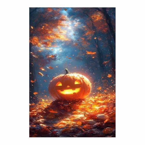 Peinture décorative sur toile moderne de qualité supérieure - Motif citrouille orange