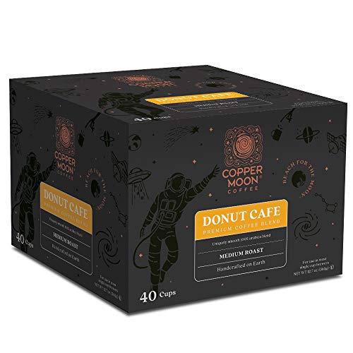 Copper Moon Coffee Single Serve Pods For Keurig 2.0 K-Cup Brewers, Donut Café Blend, Medium Roast Coffee Smooth And Light Bodied A Classic American Blend, 40 Count #TOP1