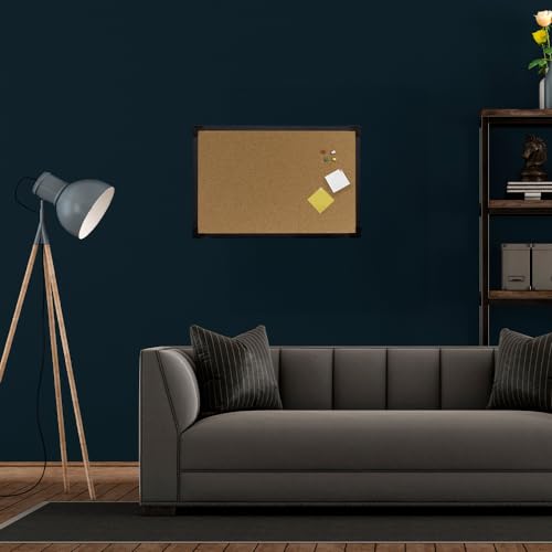Kit Quadro Cortiça Moldura MDF Revestido na cor Preto Soft STALO, 40x30