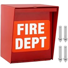 Fire Department Box With Lock Hole Red Heavy Duty Steel