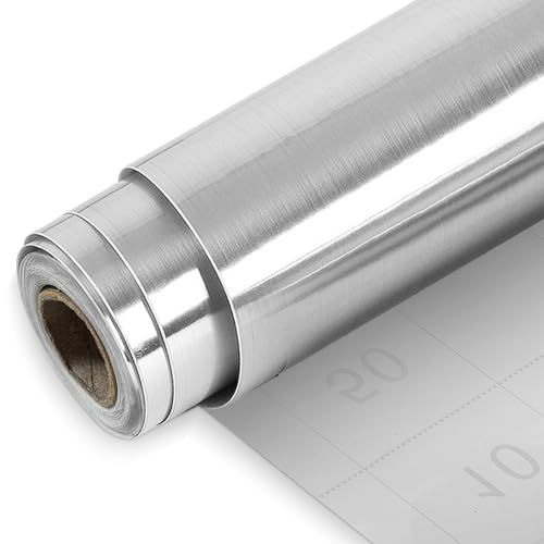 MeYuxg Papel Espejo Adhesivo Pared,40X500cm Rollo de Espejos Adhesivos Flexibles, Vinilo Adhesivo Muebles para Pared, Muebles, Cocina, Baño, Salón, Ventanas, Azulejos y Decoración (Plata)