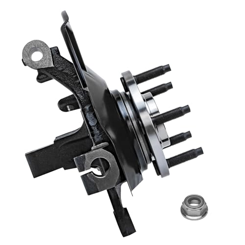 Image of Detroit Axle - Front Right Steering Knuckle for 2007-2010 Ford Edge Lincoln MKX, Passenger Side Steering Knuckle & Wheel Bearing Hub Assembly 2008 2009 Replacement