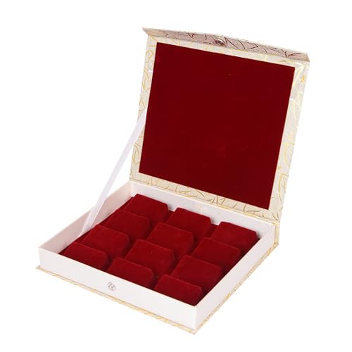 Image of Red Velvet Earring Box (8:7 inch) (12 set of Earring Holder) Suitable for all Kinds of Jewellery like Gold, Silver, Antique