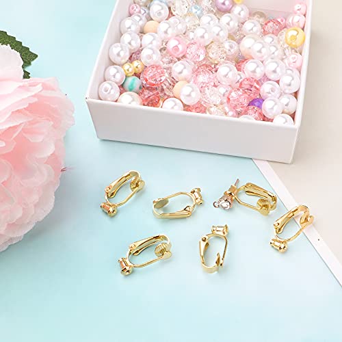 20Pcs Golden Clip-On Earring Converters Hypoallergenic Brass Bullet Earring Clip Backs Components Findings Earring Designs For Women Men Girls Non-Pierced Ears, 19.5 Mm X 10 Mm #TOP4