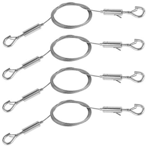Image of 4 /6Pcs Picture Hanging Wire 3.48 FT 304 Stainless Steel Mirror Hanging Wire Rope Adjustable Length Picture Frame Hanging Hardware Heavy Duty Mirror Frame Hanging Kit for Mirror QUZHEMA US
