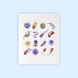 Dignovel Studios 8X10 Unframed Bacteria Watercolor Art Print Poster Biology Medical Microbiology Virus Abstract Bacteriophage Science Home Office Wall Decor DN675