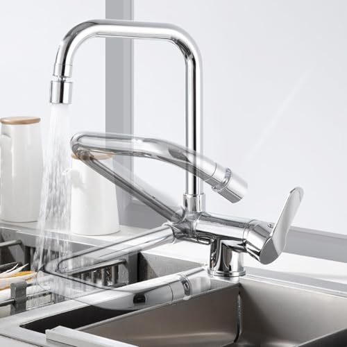 Robinet cuisine pliant laiton noir mitigeur evier pivotant 360 degres