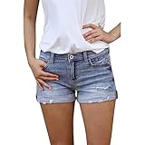 Eigenschaften: Lässige Sommer-Hotpants Mittlerer Taille mit 4 Taschen, Reißverschluss mit Knöpfen, Ripped Design. Vervollkommnen Sie für Sommertagesabnutzung