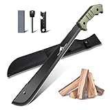Purple Dragon Machete mit Säge und Scheide für Garten - Großes Messer Outdoor für Wald - Full Tang Messer aus einem Stück D2 Stahl gefertigt - Geschenke für Männer