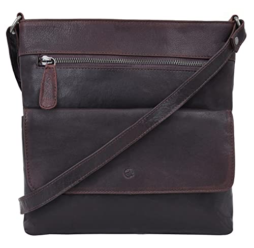 Antonio Valeria Piper Umhängetasche aus Leder, Pull Up Braun