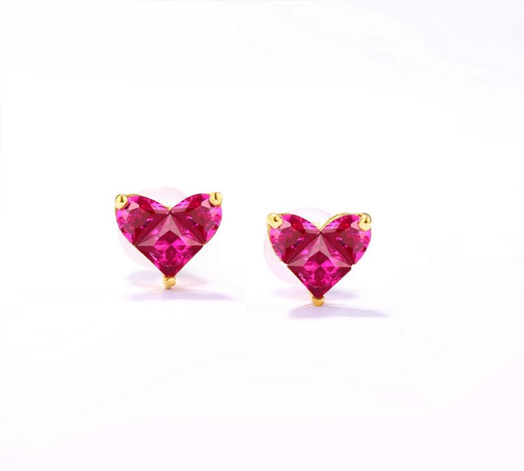 NONNYL Gifts for Wife Jewelry Real 14k Gold Red gem Earrings-Gifts Jewelry for Women Wife Mom Grandma Girlfriend on Anniversary Birthday Mothers Day Valentines Day Gifts for Her Christmas Day Gifts