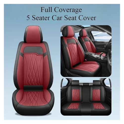 Housse de siège auto SKODA en cuir PU premium rouge pour Fabia et Yeti