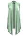 BILY Women's Classic Open Front Sleeveless Drape Cardigan Mint X-Large