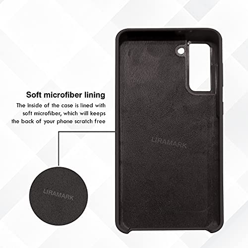 Image of LIRAMARK Liquid Silicone Soft Back Cover Case for Samsung Galaxy S21 (Black)