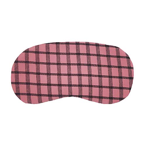 Image of Jenna Cute Bunny Blue Fur Sleeping Eye Shade Mask Cover for Insomnia, Meditation, Puffy Eyes and Dark Circles (Check Pink)