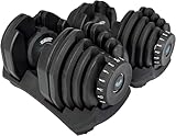 BRAINGAIN 40kg Adjustable Dumbbell Pair, 17 Weight Settings, Smart-Click Technology for Fast Weight Changes, Anti-Slip Grip, Adjustable Plates, Space-Saving Fitness Dumbbells for Home Training