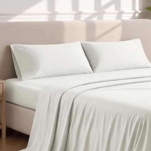 Image of Bare Home Microfiber Pillow Cases - King Size Set of 2 - Cooling Pillowcases - Double Brushed - Ivory Pillowcases 2 Pack - Easy Care (King Pillowcase Set of 2, Ivory)