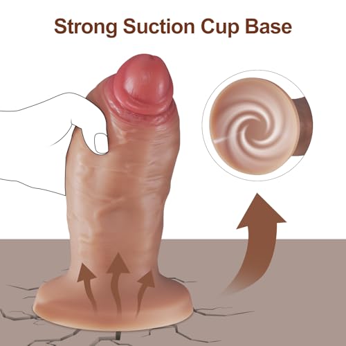 Image of Huge Thick Brown Dildo - 7.87 inch Girth BBC Dildos with Large Suction Cup, Realistic Big Dual-Density Silicone Dildos for Vagina Anal Play, Massive Adult Sex Toys & Games for Men Women Gay (Brown)