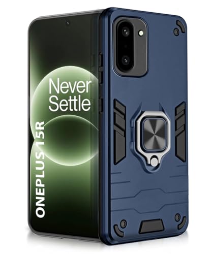 Image of WOW IMAGINE Shock Proof Back Case Mobile Cover for 1+ OnePlus 15R 5G 2025 | Back Cover Case (Tough Armor | Hybrid PC + TPU | Ring Holder & in-Built Kickstand | Blue)