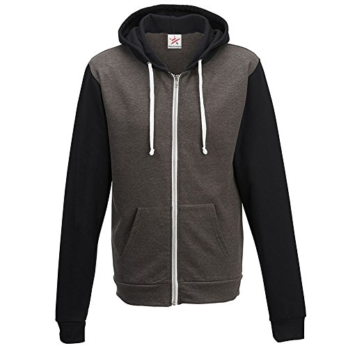 Image of Star and Stripes AWD Retro Grey Body Black Sleeve Zoodie full zip Hoodie S-XXL