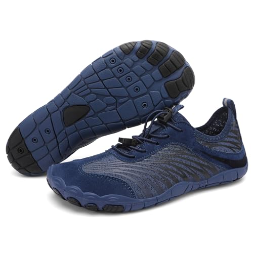 Image of UBFEN Water Shoes for Men Women Quick Dry Swim Aqua Socks | Lightweight Barefoot-style Fit, Rubber Sole, Hiking, Fishing, Kayaking, Beach, Pool, Boating, Diving And Water-to-land Wear