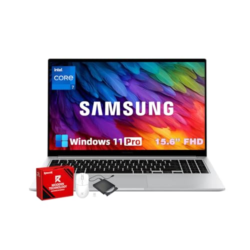 Image of Samsung 15.6 Galaxy Book4 Laptop, Intel 10-Core 7 150U(Up to 5.4 GHz), Win 11 Pro, 16GB RAM, 1TB SSD, Backlit Keyboard, 15.6 inch FHD Anti-Glare Display, Fingerprint, Long Battery Life, w /REDRAGON Mouse