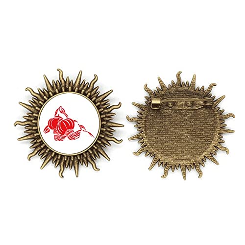 Broche haken en métal lotus rouge pour sublimer vos vestes