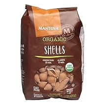 Mantova Whole Wheat Organic Italian Pasta Shells Pack of 6 - Whole Wheat Pasta Made with All Organic Ingredients Non-GMO