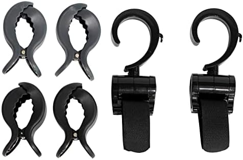 Buggy Clips and Buggy Hooks Pack, Baby Pushchair Accessories Set- 4 Pram Clips for Muslin & 2 Pram Hooks for Bags Pack Suitable for Pushchair, Strollers from Tedibee
