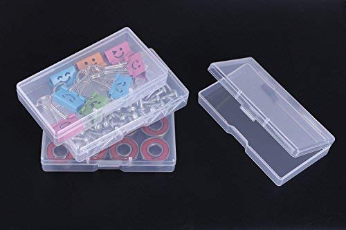 Mini Skater 3.52 ×1.8 ×0.55 Inch High Transparency Visible Plastic Box Small Size Clear Storage Case With Lid Use For Organizing Small Parts,Cotton Swab,Ornaments (8 Pcs) #TOP2
