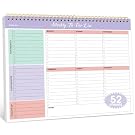 Taja Weekly To Do List Notepad with 52 Undated Sheets (8.5×11) - Weekly Desk Planner for Women & Man, Work and Home - 1 Pack Violet Dream