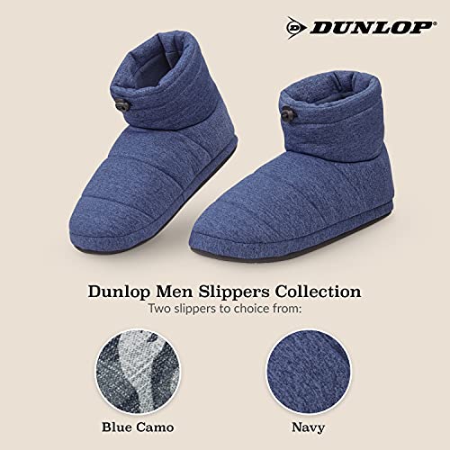 DUNLOP Pantofole Uomo Invernali a Stivaletto per Casa Calda Memory Foam (41, Blu, numeric_41)