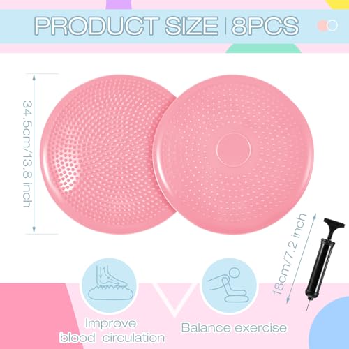 Image of Amylove 6 Pcs Wiggle Seat Inflated Wobble Cushion for Sensory Kid 13 Inch Balance Disc Kids Flexible Seating Exercise Sensory Pad Chair Cushion for Classroom Office School(Macaron)