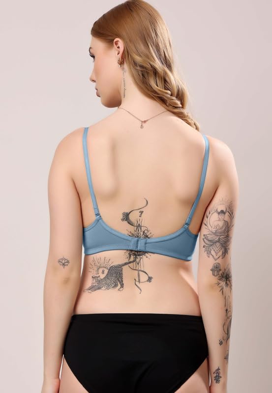 Image of London Hills Regular Bra for Women Everyday Non Padded Wire Free Mid Coverage Cotton Blend